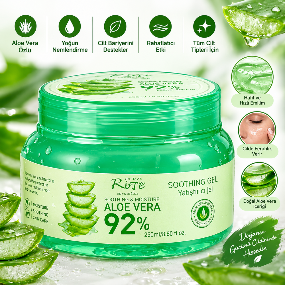 Rose Soothing & Moisture Aloe Vera %92 Çok Amaçlı Yatıştırıcı Nemlendirici Jel
