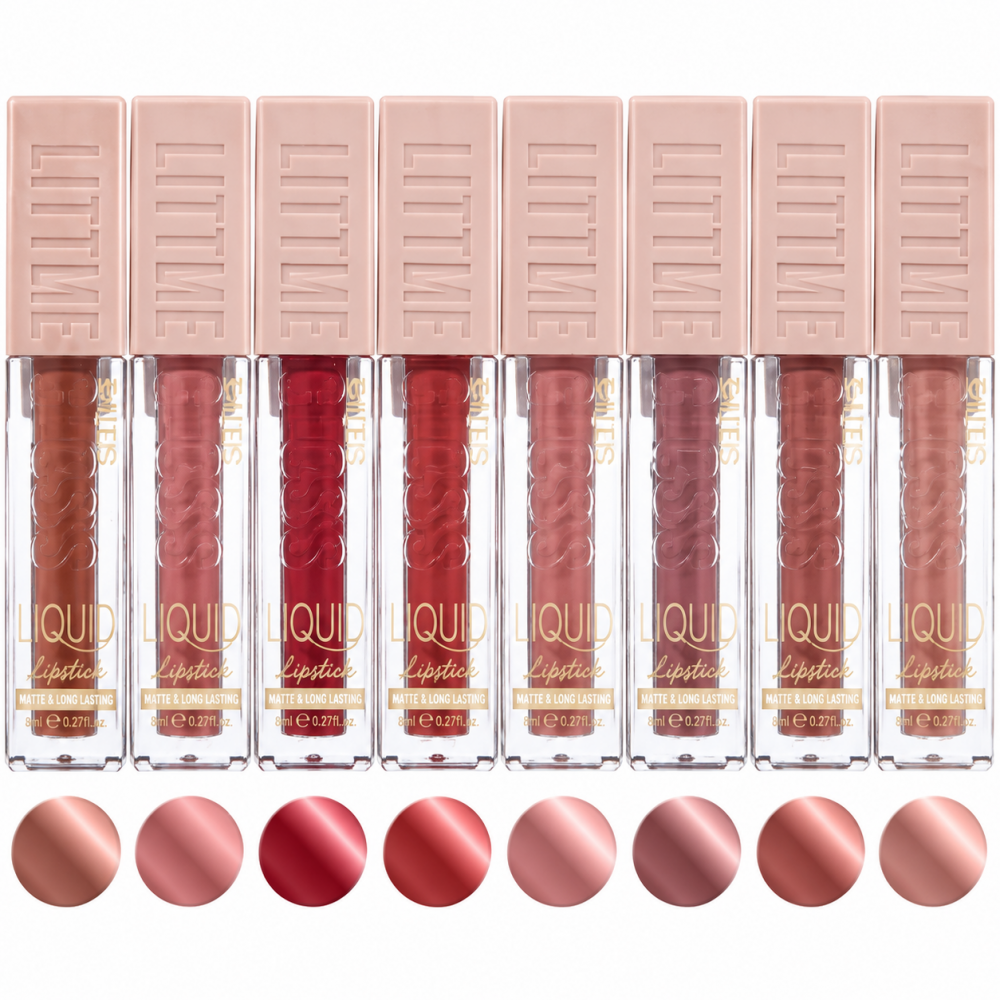 Beauty Elite 8'li Likit Mat Ruj Seti - Yoğun Pigmentli ve Kalıcı Dudak Parlatıcısı