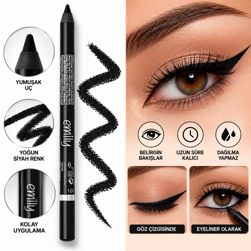 Golden Rose Emily Waterproof Eye Pencil 101 siyah göz kalemi