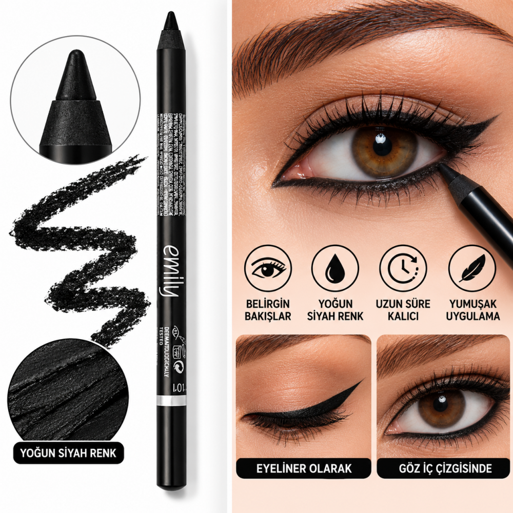 Golden Rose Emily Waterproof Eye Pencil 101 siyah göz kalemi