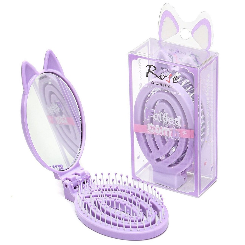 Rose Cosmetics Kedi Kulaklı Katlanabilir Aynalı Saç Tarağı 