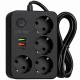 KTR-U317 4’lü Akım Korumalı Priz 2 USB + Type-C Şarj Soketli