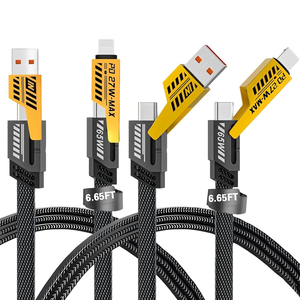 4in1 120W Hızlı Şarj ve Data Kablosu 1.2 Metre Type-C Lightning Type-A